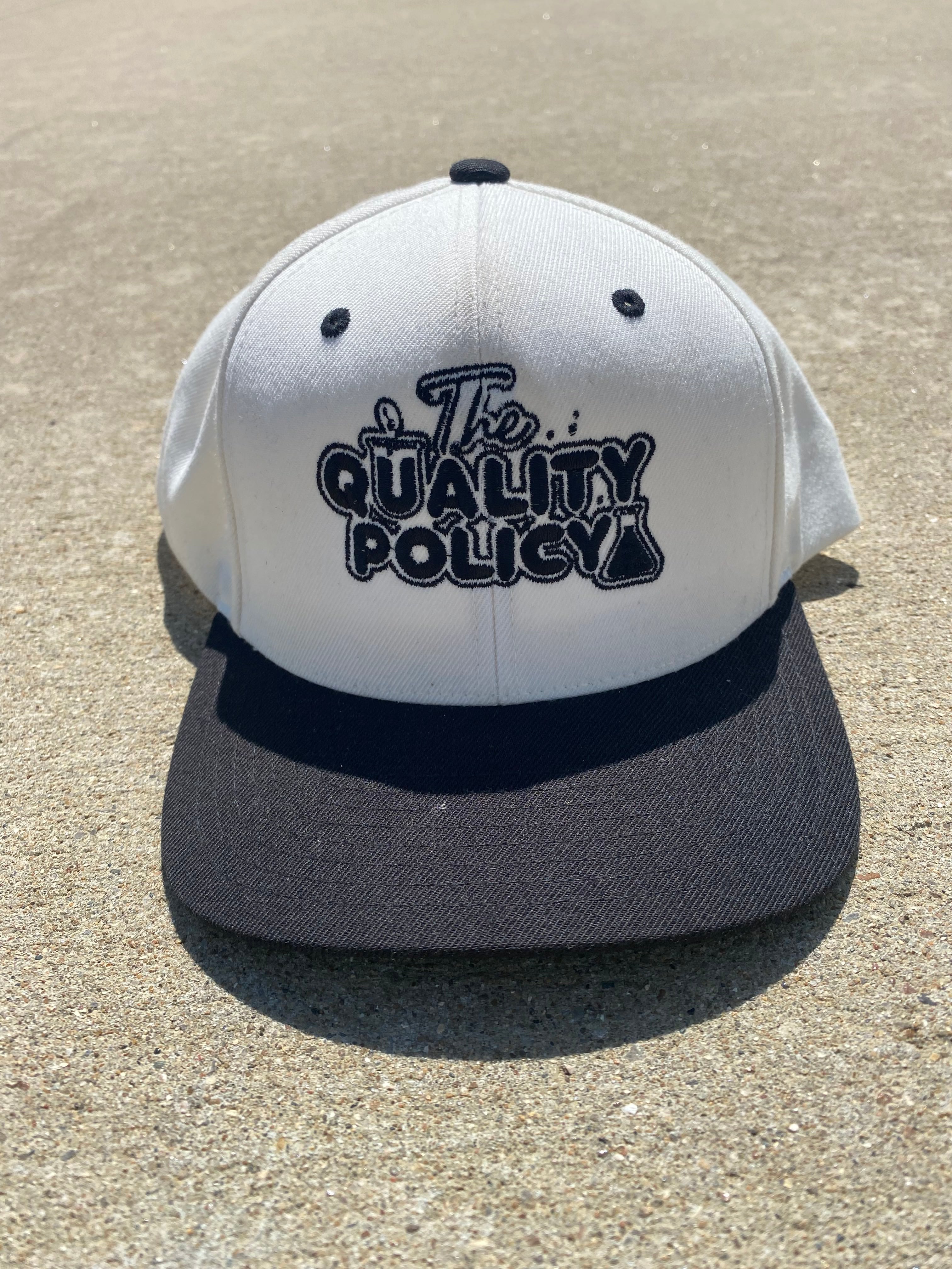CUSTOM EMBROIDERED HAT — Classic Black / Solid White Crown