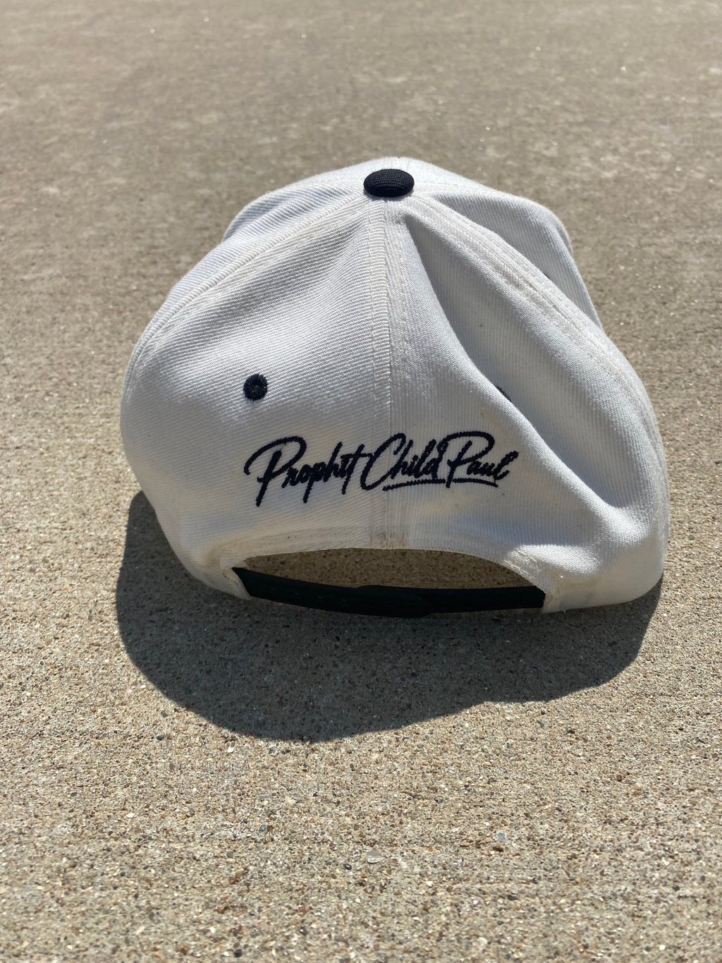 CUSTOM EMBROIDERED HAT — Classic Black / Solid White Crown