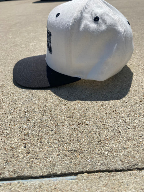 CUSTOM EMBROIDERED HAT — Classic Black / Solid White Crown